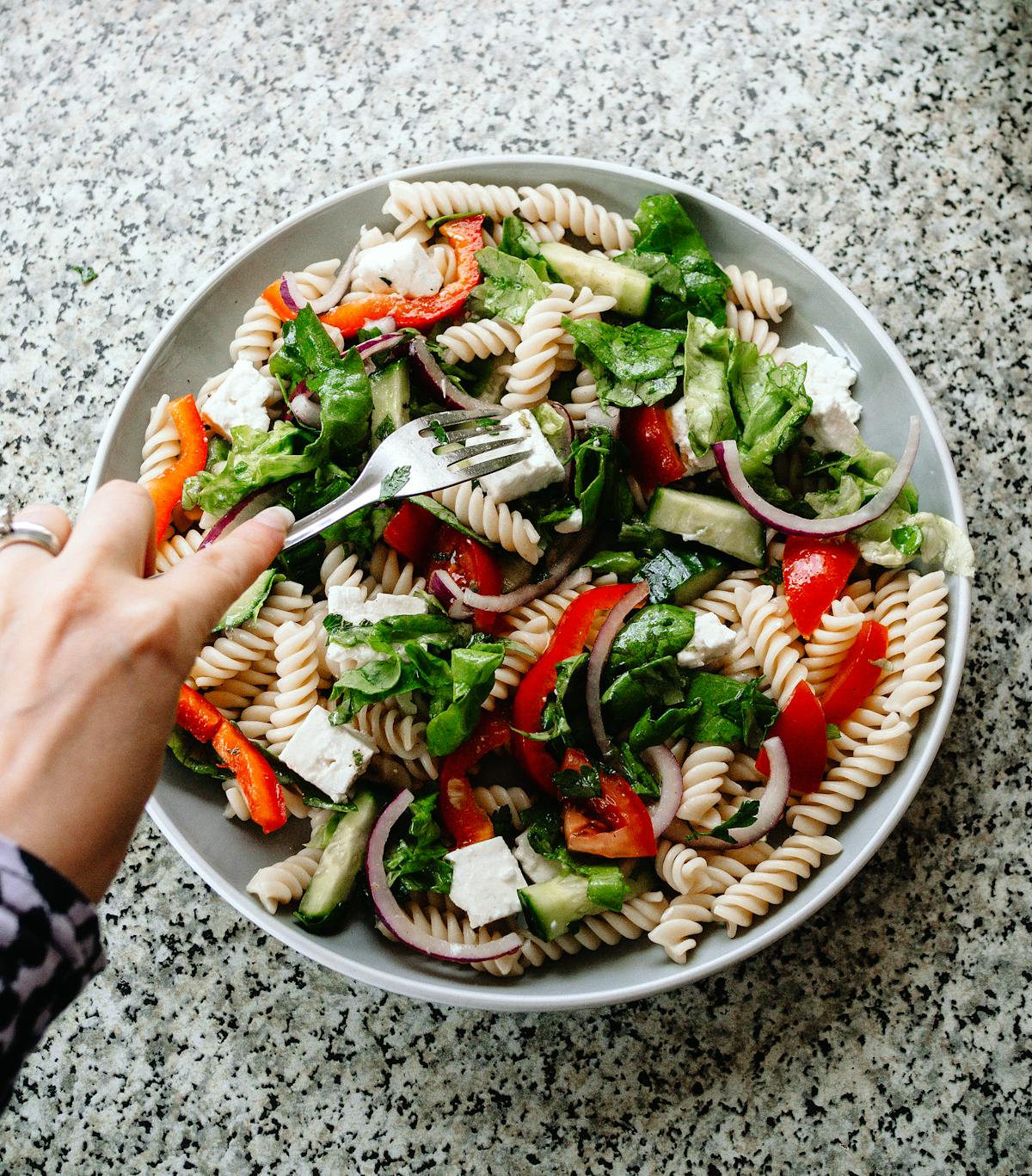 Pasta salad with vegetables