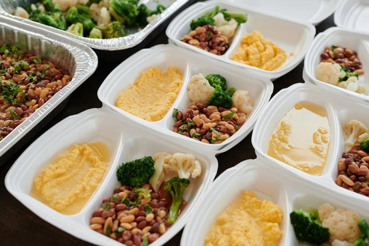 Leftovers organized in containers