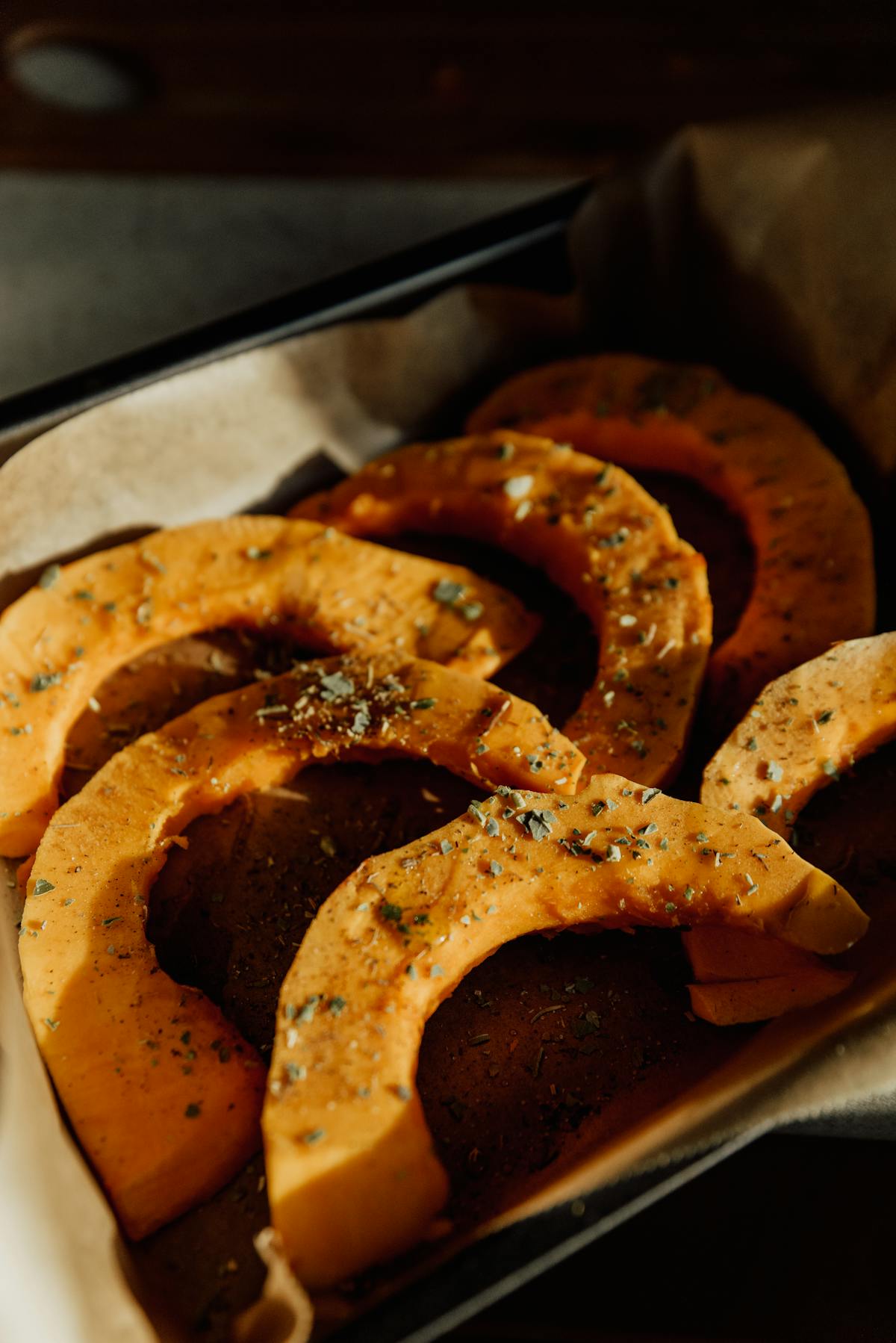 Roasted pumpkin with herbs